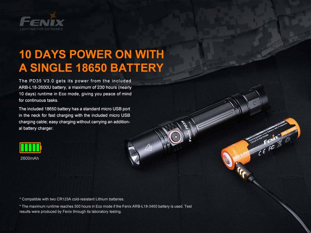 Fenix - Taktikaline LED-taskulamp laetav-1700 luumenit-2600 mAh-PD35 V3.0 14 Fenix - Taktikaline LED-taskulamp laetav-1700 luumenit-2600 mAh-PD35 V3.0 - Image 14