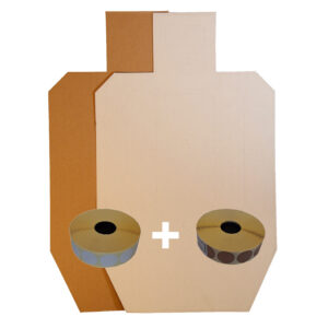 IPSC METRIC TARGETS WHITE-BROWN - 100 pcs + TARGET PATCHES
